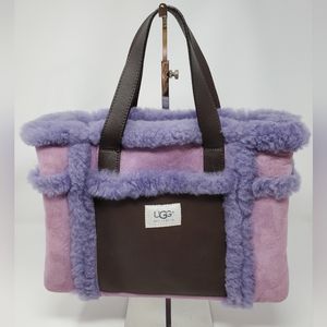 UGG Women's Purple and Brown Shearling Tote Bag